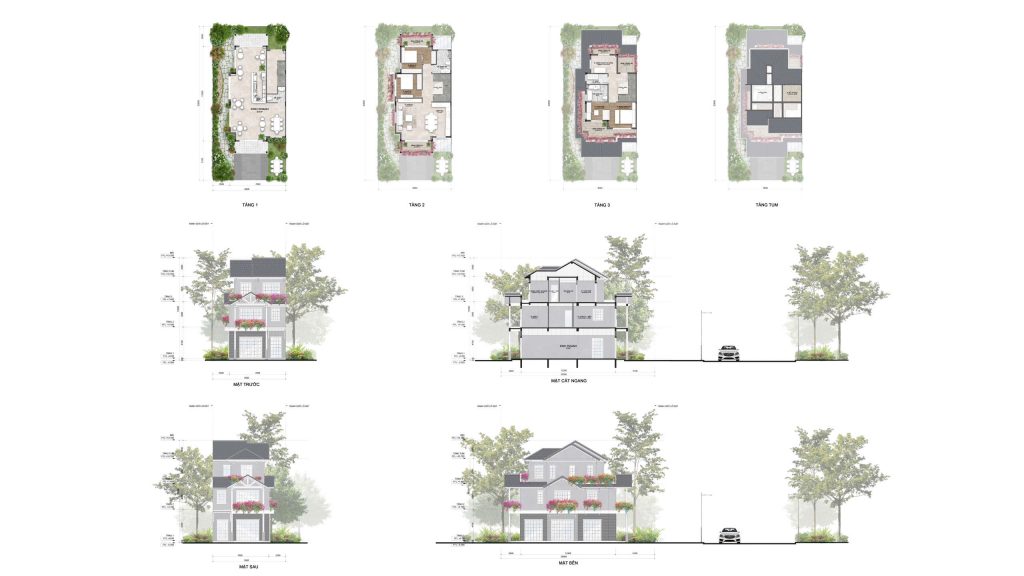 Layout 2d shopvilla song lập Eco Retreat