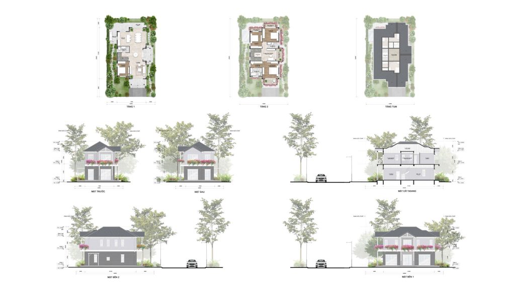 Layout 2D villa đơn lập eco retreat