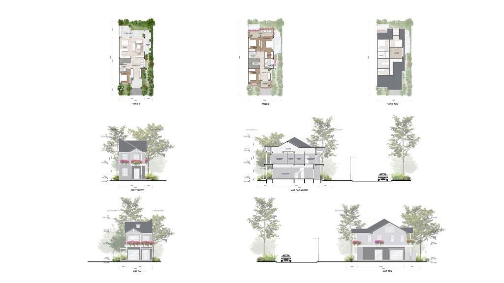 Layout 2D villa song lập eco retreat