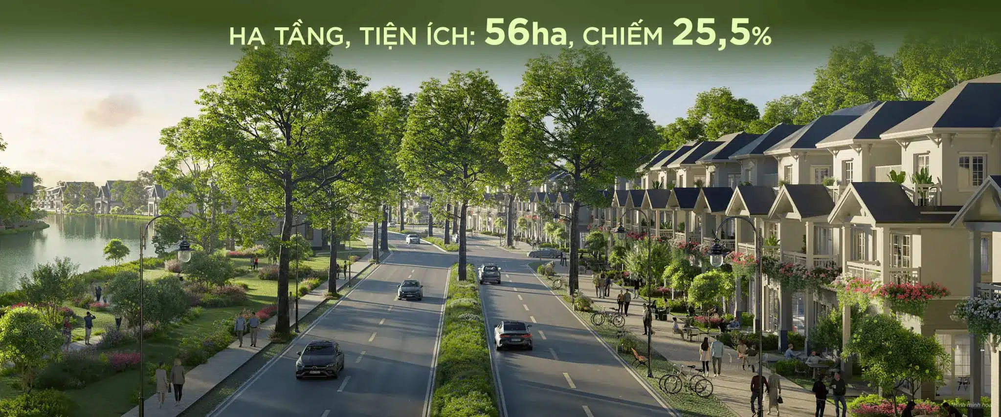 Tổng diện tích hạ tầng và tiện ích Eco Retreat